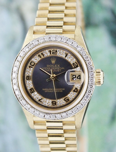 (image for) LIKE NEW ROLEX LADY 18K GOLD OYSTER PERPETUAL DATEJUST - 69178